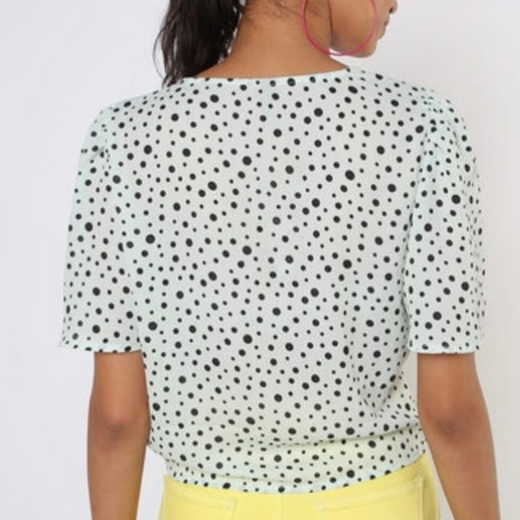 Rio Polka Dot Print V-Neck Flared Sleeve Top bust size upto 36 - Picture 6 of 7